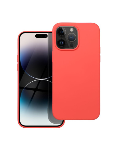 COQUE SILICONE pour IPHONE 14 PRO MAX pêche