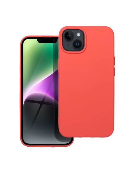 COQUE SILICONE pour IPHONE 14 pêche