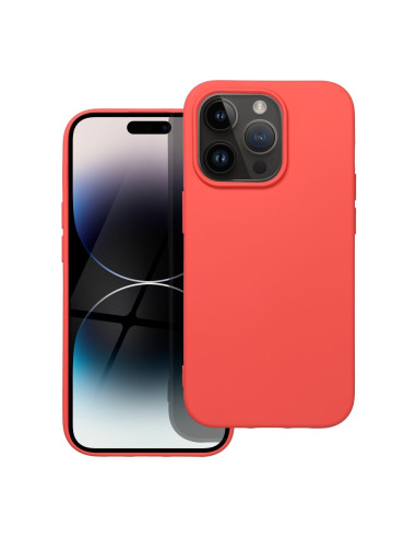 COQUE SILICONE pour IPHONE 14 PRO pêche