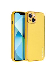 Etui LEATHER Case en cuir pour IPHONE 14 JAUNE 2