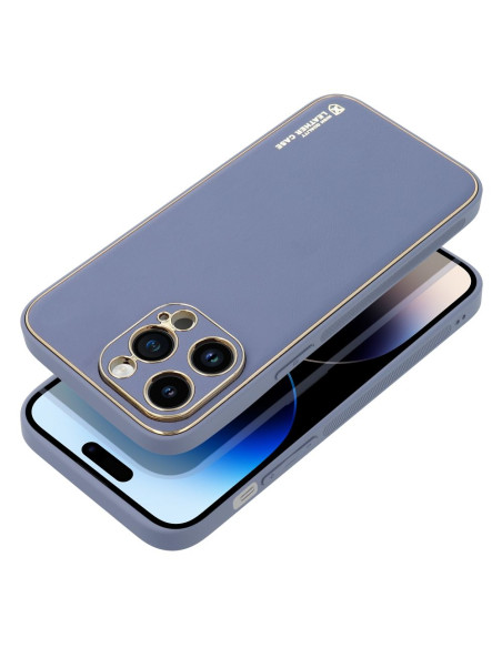 Etui LEATHER Case en cuir pour IPHONE 14 PRO MAX BLEU
