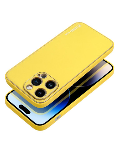 Etui LEATHER Case en cuir pour IPHONE 14 PRO MAX JAUNE