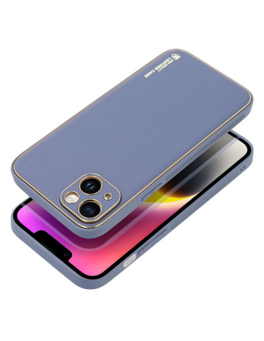 Etui LEATHER Case en cuir pour IPHONE 14 PLUS BLEU