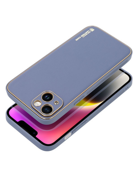 Etui LEATHER Case en cuir pour IPHONE 14 PLUS BLEU