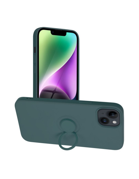 Coque SILICONE RING pour IPHONE 14 PLUS vert