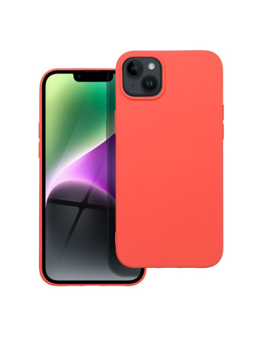 COQUE SILICONE pour IPHONE 14 PLUS pêche