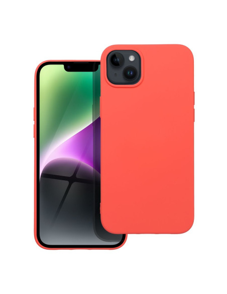 COQUE SILICONE pour IPHONE 14 PLUS pêche