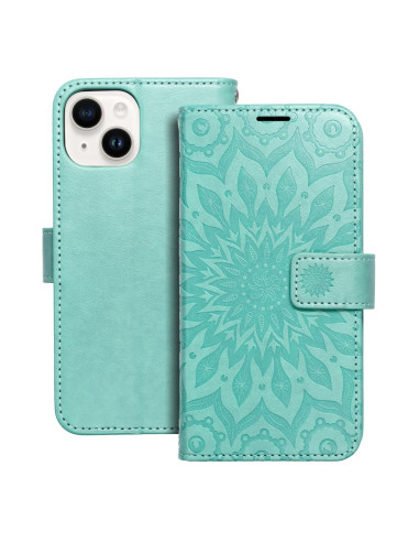 Etui MEZZO Book pour IPHONE 14 mandala vert