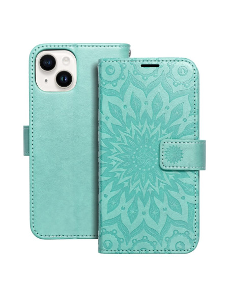 Etui MEZZO Book pour IPHONE 14 mandala vert