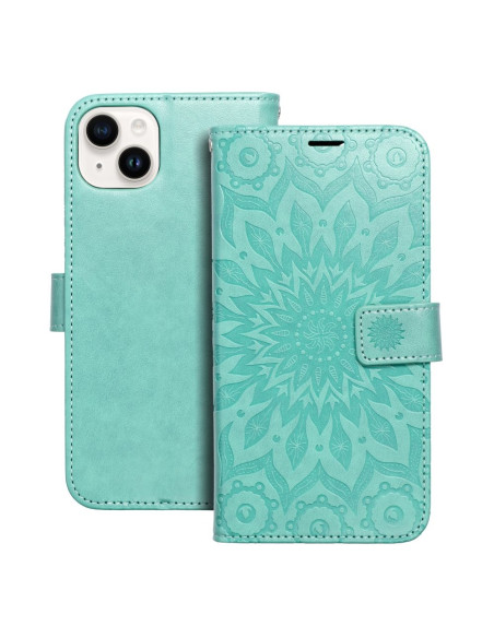 Etui MEZZO Book pour IPHONE 14 Plus mandala vert
