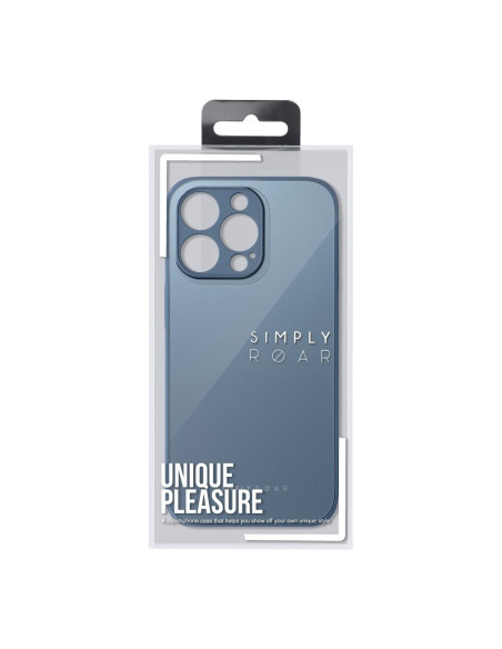 Roar Matte Glass Case - for iPhone 13 blue