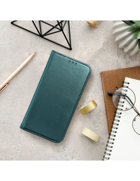 SMART MAGNETO Book case for MOTOROLA G42 dark green