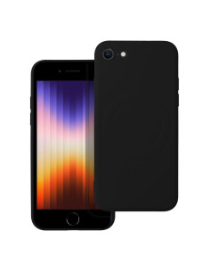 SILICONE MAG COVER Coque compatible avec MagSafe pour IPHONE 7 / 8 / SE 2020 / SE 2022 noir
