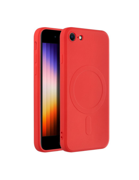 SILICONE MAG COVER Coque compatible avec MagSafe pour IPHONE 7 / 8 / SE 2020 / SE 2022 rouge