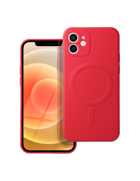 Coque MAG SILICONE compatible avec MagSafe pour IPHONE 12 Mini rouge