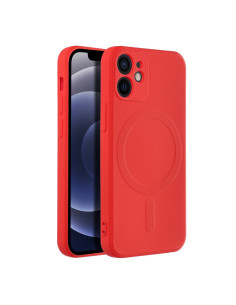 Coque MAG SILICONE compatible avec MagSafe pour IPHONE 12 Mini rouge 2