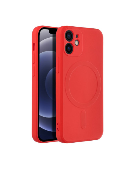 Coque MAG SILICONE compatible avec MagSafe pour IPHONE 12 Mini rouge