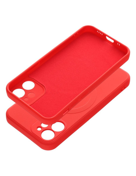 Coque MAG SILICONE compatible avec MagSafe pour IPHONE 12 Mini rouge