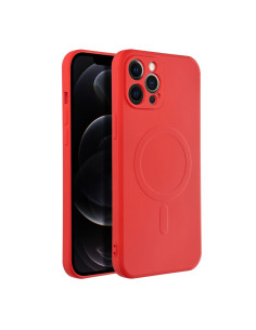 Coque MAG SILICONE compatible avec MagSafe pour IPHONE 12 Pro Max rouge 2