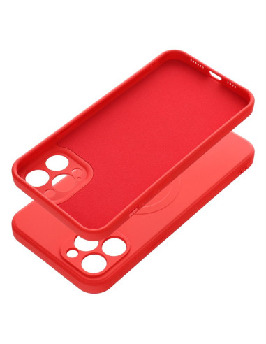 Coque MAG SILICONE compatible avec MagSafe pour IPHONE 12 Pro Max rouge