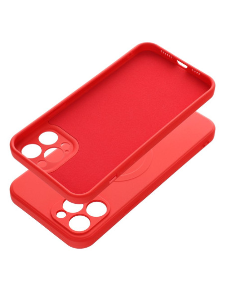 Coque MAG SILICONE compatible avec MagSafe pour IPHONE 12 Pro Max rouge