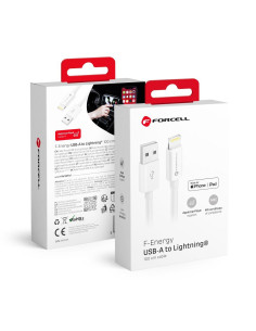 FORCELL Câble USB A vers Lightning 8 broches MFi 2.4A/5V 12W C703 1m blanc