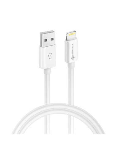 FORCELL Câble USB A vers Lightning 8 broches MFi 2.4A/5V 12W C703 1m blanc