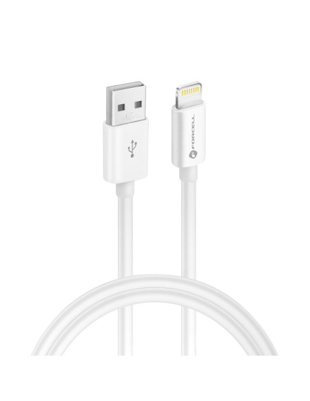 FORCELL Câble USB A vers Lightning 8 broches MFi 2.4A/5V 12W C703 1m blanc