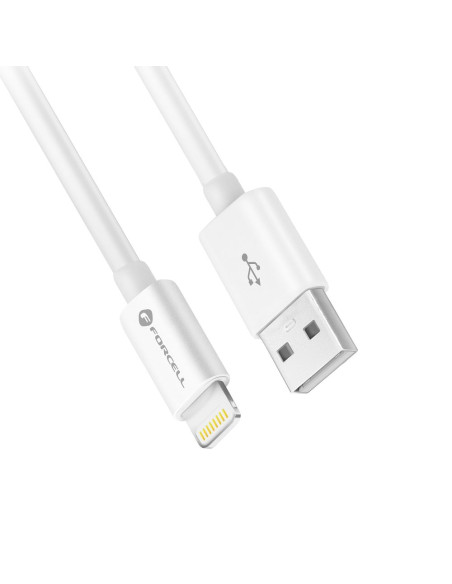 FORCELL Câble USB A vers Lightning 8 broches MFi 2.4A/5V 12W C703 1m blanc