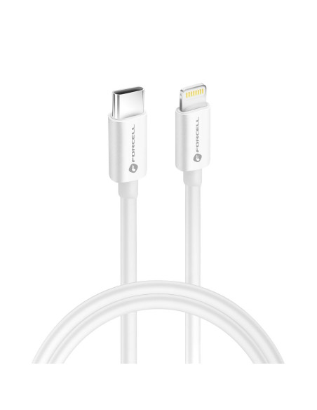 FORCELL câble Type C vers Lightning 8 broches MFi 3A/9V 30W (Max) C901 1m blanc