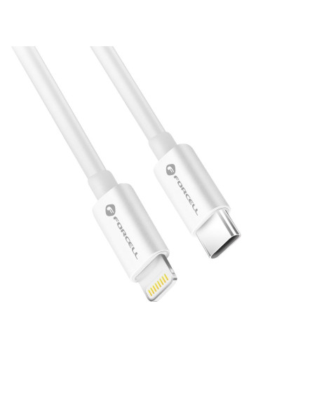 FORCELL câble Type C vers Lightning 8 broches MFi 3A/9V 30W (Max) C901 1m blanc