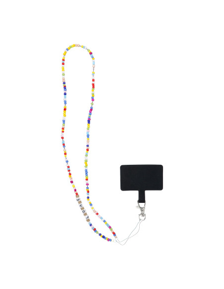Pendentif téléphone PIXIE / longueur du cordon 68cm (34cm dans la boucle) / autour du cou - perles