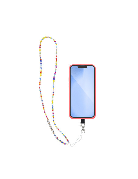 Pendentif téléphone PIXIE / longueur du cordon 68cm (34cm dans la boucle) / autour du cou - perles