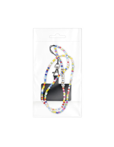 Pendentif téléphone PIXIE / longueur du cordon 68cm (34cm dans la boucle) / autour du cou - perles