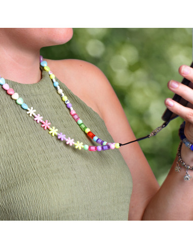 Pendentif téléphone PIXIE / longueur du cordon 68cm (34cm dans la boucle) / pendentif cou - étoiles