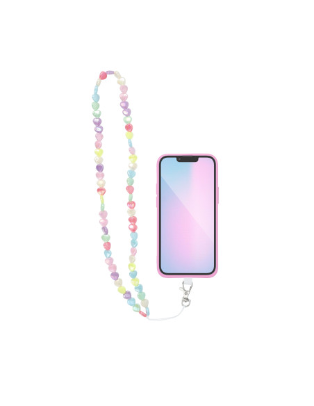 Pendentif téléphone PIXIE / longueur de la corde 68cm (34cm dans la boucle) / pendentif cou - coeurs