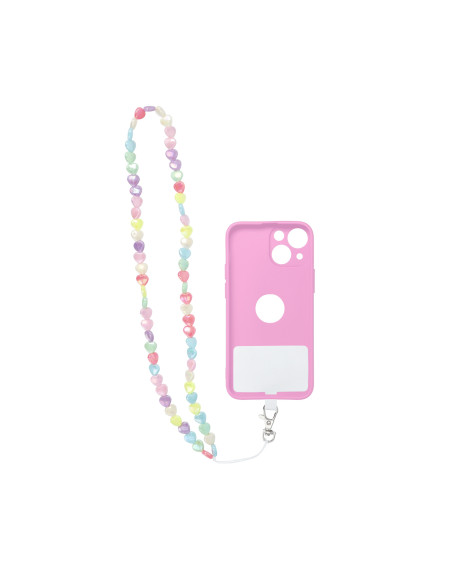 Pendentif téléphone PIXIE / longueur de la corde 68cm (34cm dans la boucle) / pendentif cou - coeurs