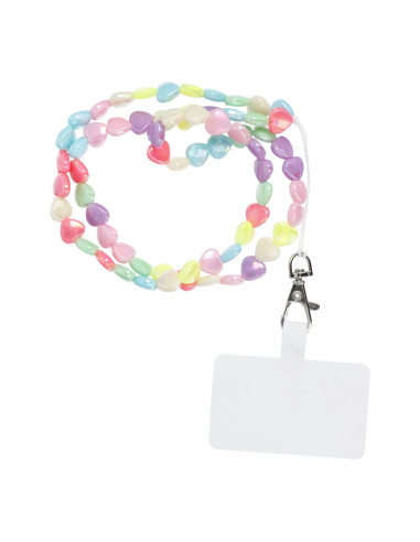 Pendentif téléphone PIXIE / longueur de la corde 68cm (34cm dans la boucle) / pendentif cou - coeurs