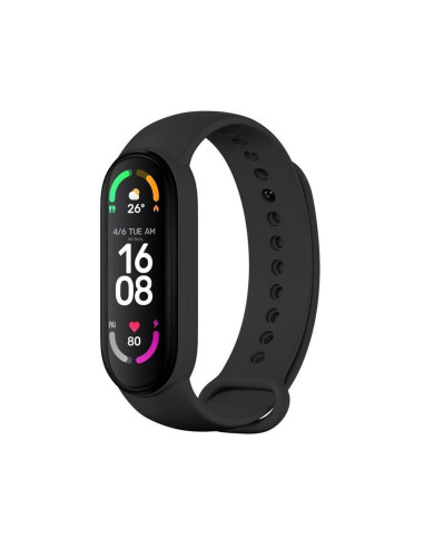 Silicone strap for XIAOMI Mi Band 5 / 6 / 7 black (01)