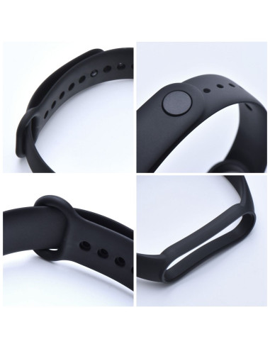 Silicone strap for XIAOMI Mi Band 5 / 6 / 7 black (01)