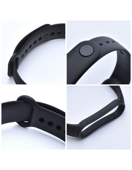 Silicone strap for XIAOMI Mi Band 5 / 6 / 7 black (01)