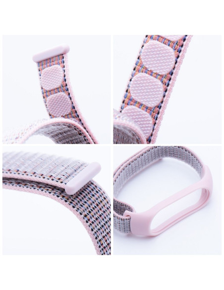 Nylon strap for XIAOMI Mi Band 5 / 6 / 7 pink (07)