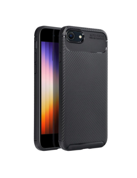 Coque CARBON PREMIUM pour IPHONE 7 / 8 / SE 2020 / SE 2022 noir