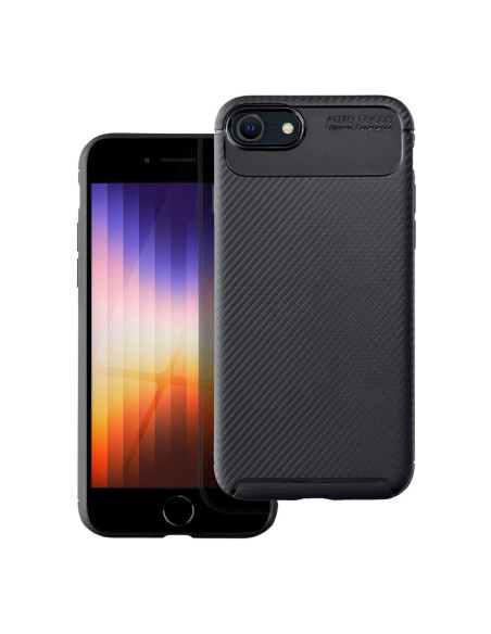 Coque CARBON PREMIUM pour IPHONE 7 / 8 / SE 2020 / SE 2022 noir