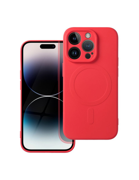 Coque MAG SILICONE compatible avec MagSafe pour IPHONE 14 Pro rouge