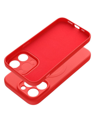Coque MAG SILICONE compatible avec MagSafe pour IPHONE 14 Pro rouge