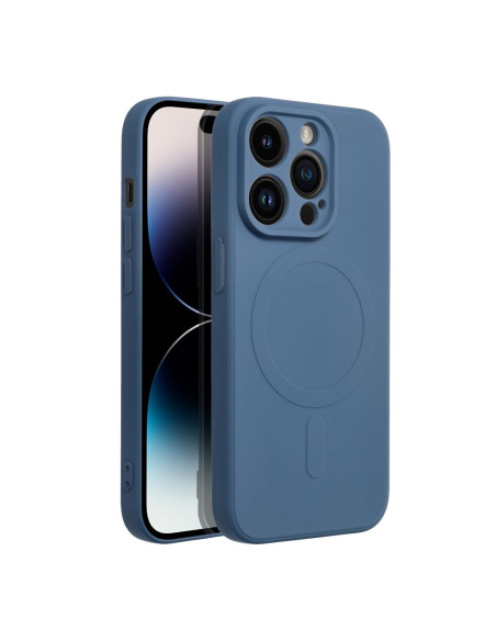 Coque MAG SILICONE compatible avec MagSafe pour IPHONE 14 Pro bleu