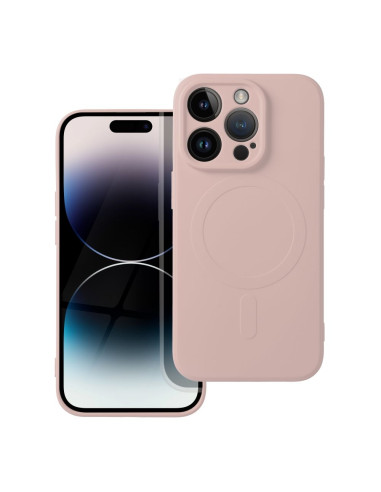 Coque MAG SILICONE compatible avec MagSafe pour IPHONE 14 Pro rose