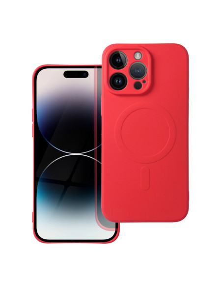 Coque MAG SILICONE compatible avec MagSafe pour IPHONE 14 Pro Max rouge