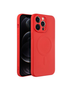 Coque MAG SILICONE compatible avec MagSafe pour IPHONE 14 Pro Max rouge 2